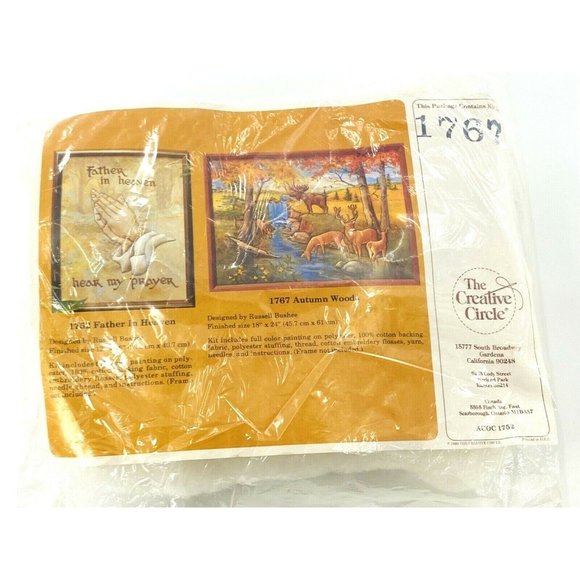 1984 Autumn Woods EMBROIDERY Stitchery Kit The Creative Circle No. 1767 - Picture 1 of 6